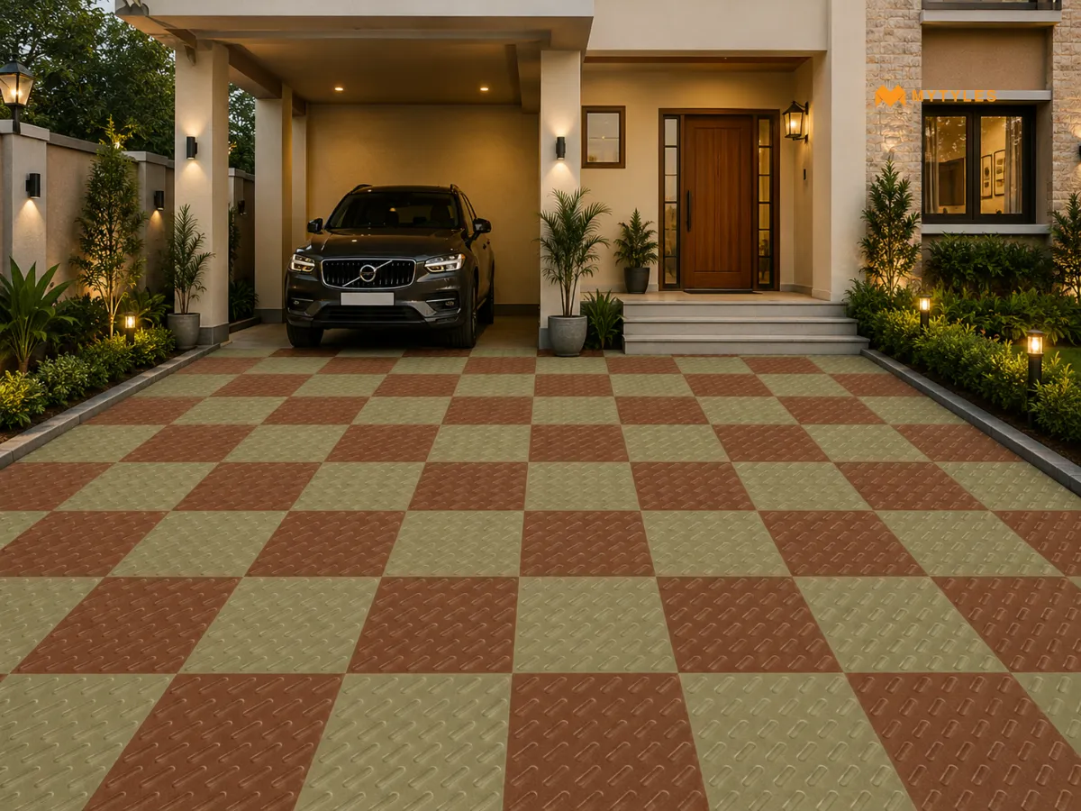 Capsule Parking Tiles in Parking Area